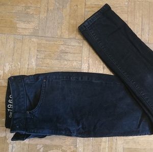 Gap 1969 High Rise Skinny Black Jeans 26 Short